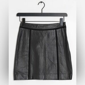 Mango Genuine Leather Mini Skirt. NWT. Women’s Size 10